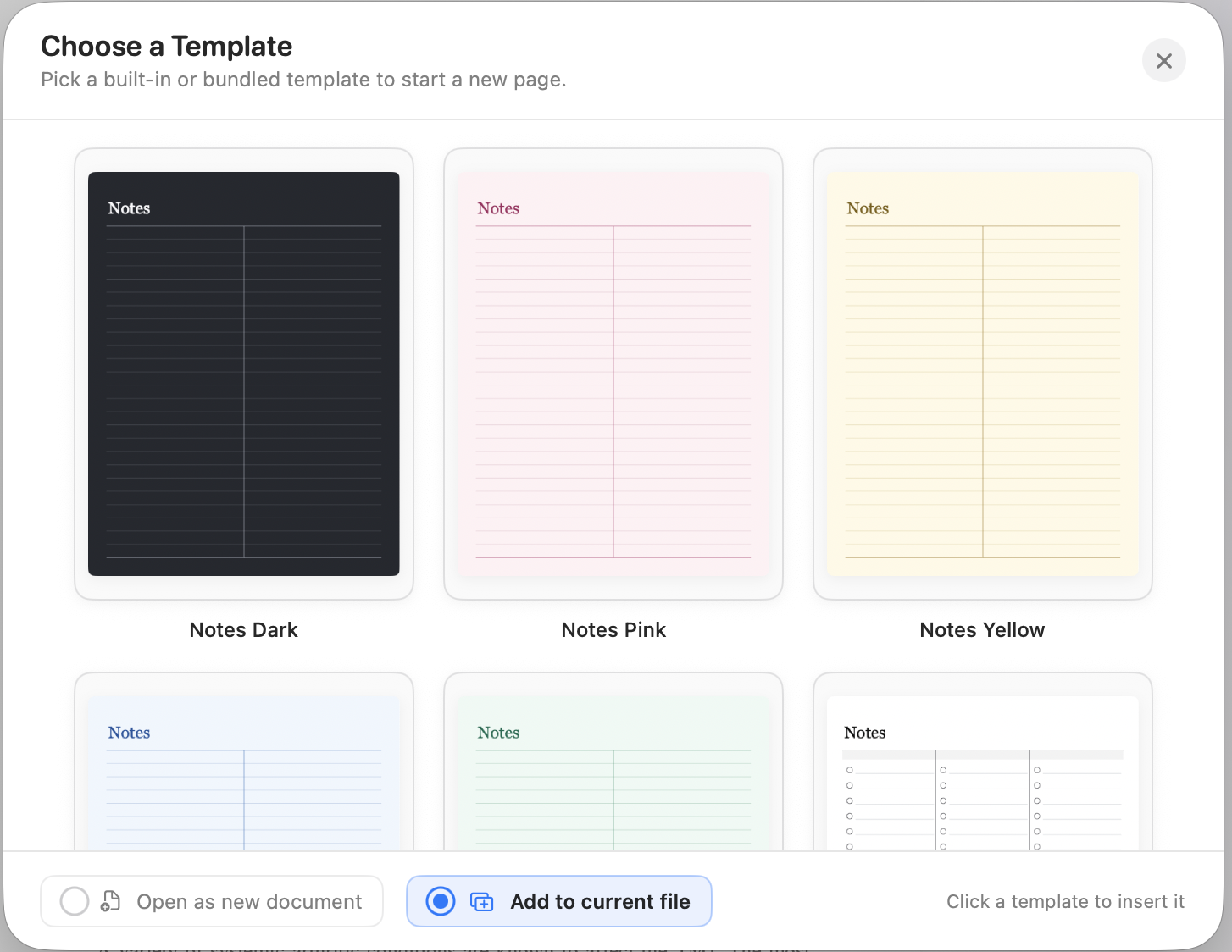 Synapse Templates — choose from dozens of note page styles